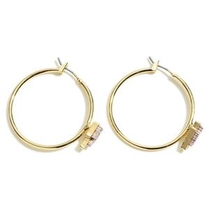 Rose Gold Pink Lightning Druzy Gold Hoop Earrings